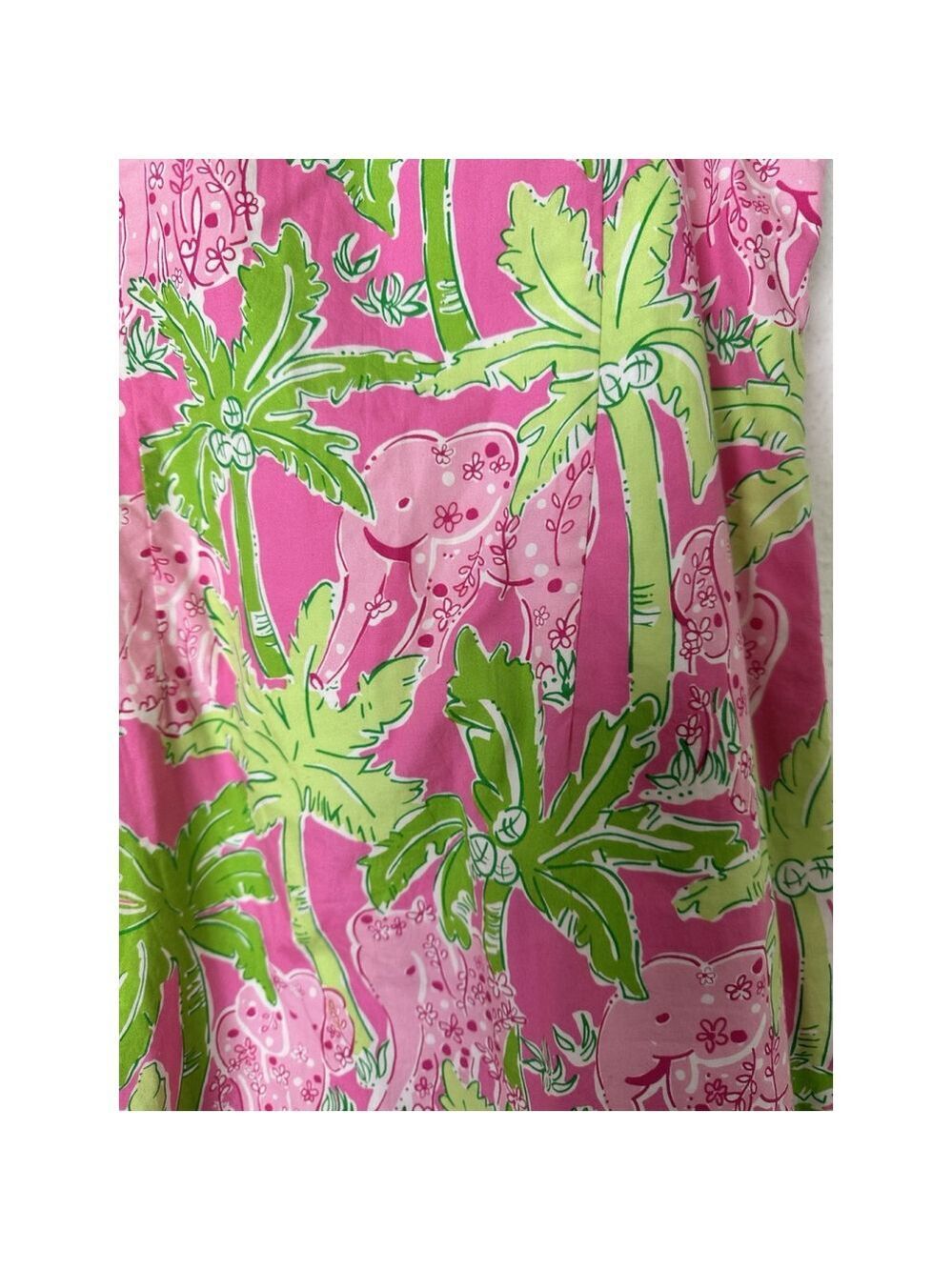 Vintage Lilly Pulitzer Taboo Elephant Palm Print Sundress Girl’s 14 Preppy Party - Picture 7 of 9